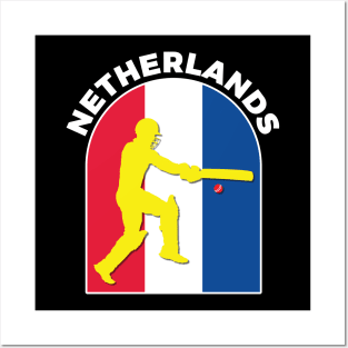 Netherlands Cricket Batsman Netherlands Flag Posters and Art